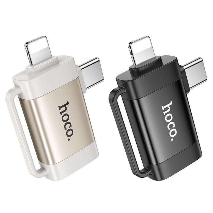 Adapter OTG 2w1 USB C / Lightning for USB A Hoco UA31F black