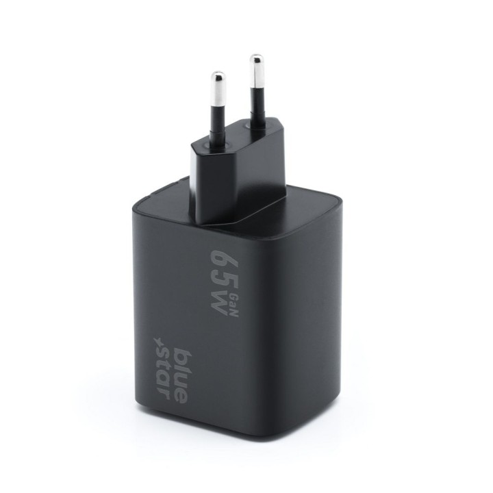 Сетевое зарядное устройство для телефона Blue Star GaN 2 x USB C + USB A QC4.0 PD 4A 65W VT-43 черное