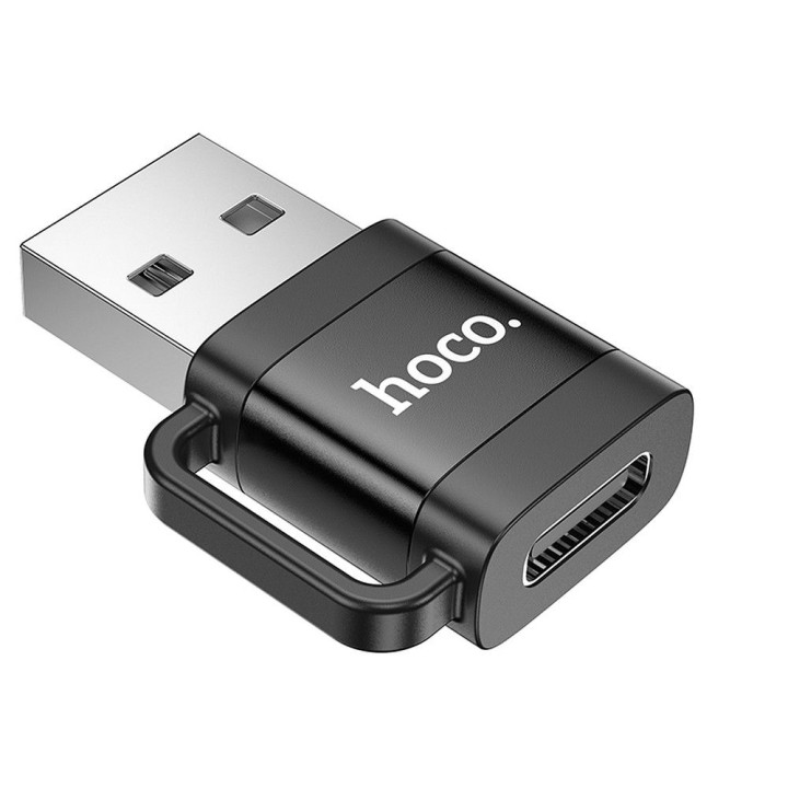 Адаптер OTG USB A на USB C Hoco 3A UA31D чорний