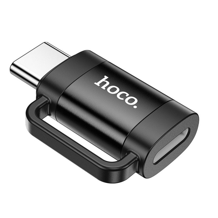Адаптер OTG USB C на Lightning Hoco 3A UA31E чорний
