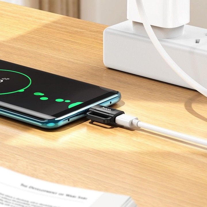 Адаптер OTG USB C для Lightning Hoco 3A UA31E черный