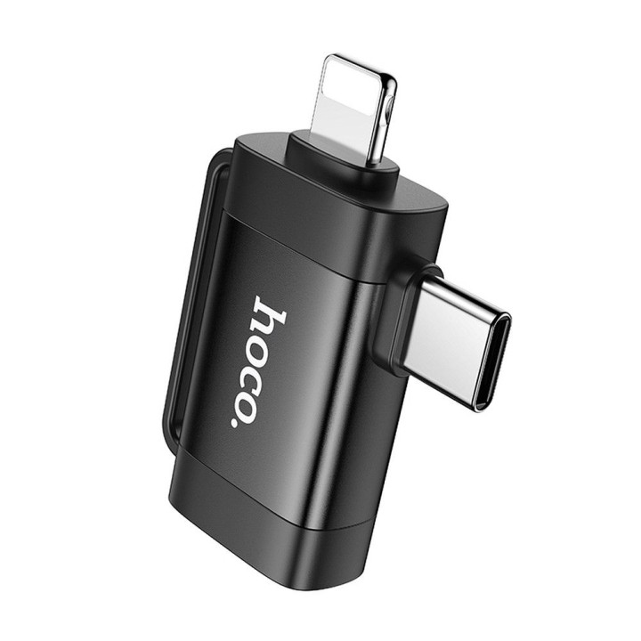 Adapter OTG 2w1 USB C / Lightning for USB A Hoco UA31F black