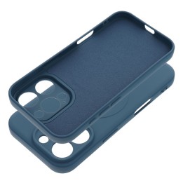 Case for iPhone 16 PRO Silicone Mag Cover compatible with MagSafe (camera protection) blue
