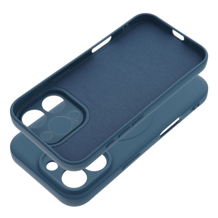 Чехол для iPhone 16 PRO Silicone Mag Cover совместимый с MagSafe (camera protection) синий