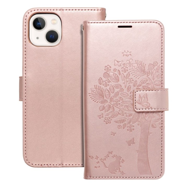 Flip case for iPhone 13 Mezzo Book tree rose gold