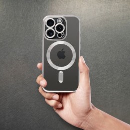 Чохол для iPhone 16 PRO Electro Mag Cover сумісний з MagSafe сріблястий