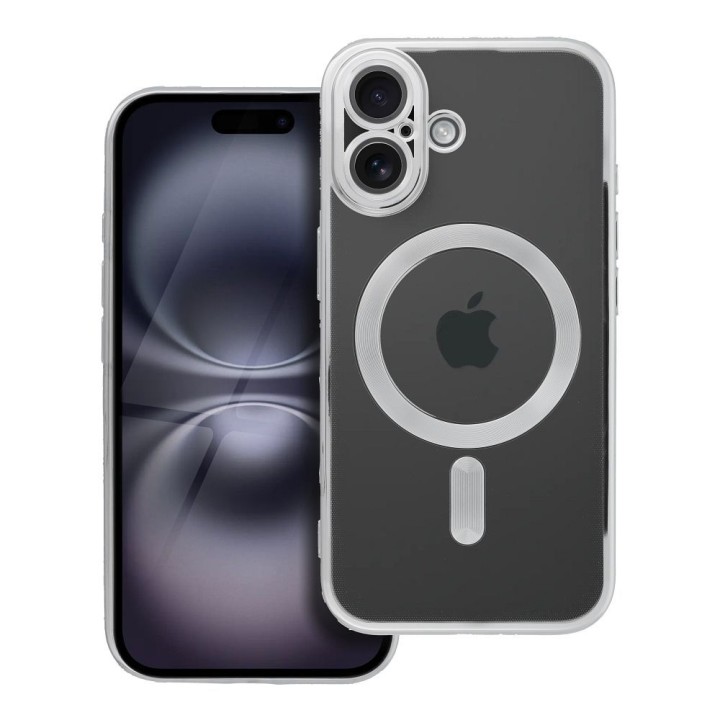 Case for iPhone 16 Electro Mag Cover MagSafe compatible silver