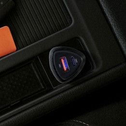 Автомобільний зарядний пристрій Forcell F-Energy Carbon USB C + USB A QC3.0 PD 3A 38W CC50-1A1C чорний