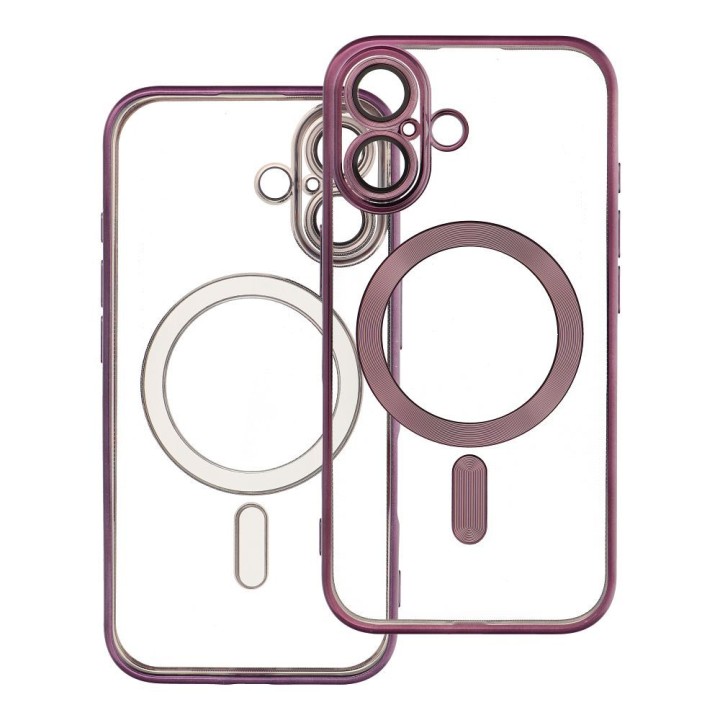 Case for iPhone 16 Electro Mag Cover compatible with MagSafe purple