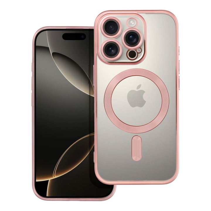 Case for iPhone 16 PRO Electro Mag Cover MagSafe compatible gold pink