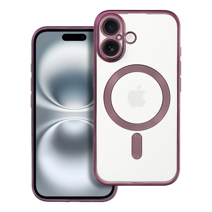 Case for iPhone 16 Electro Mag Cover compatible with MagSafe purple