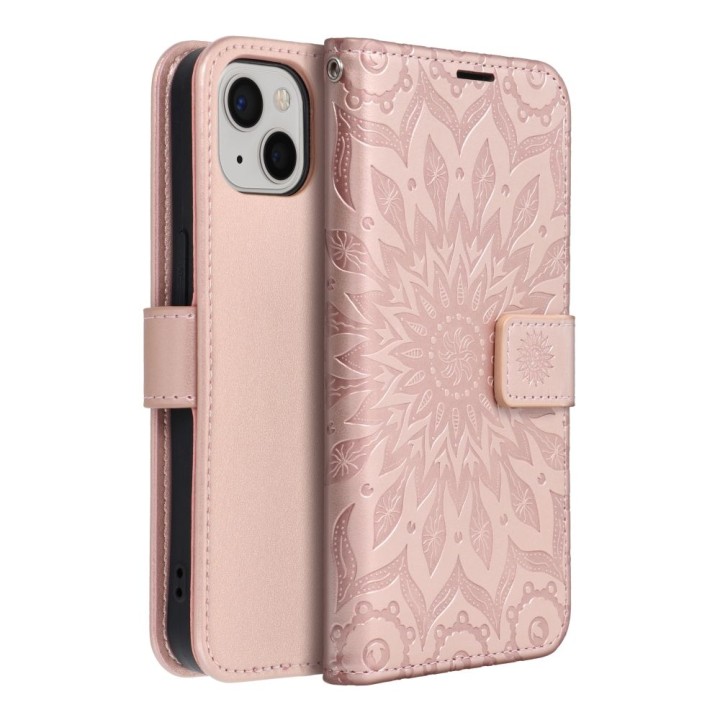 Flip case for iPhone 13 Mezzo Book mandala rose gold
