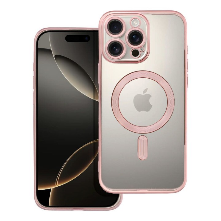 Case for iPhone 16 PRO MAX Electro Mag Cover compatible with MagSafe rose gold