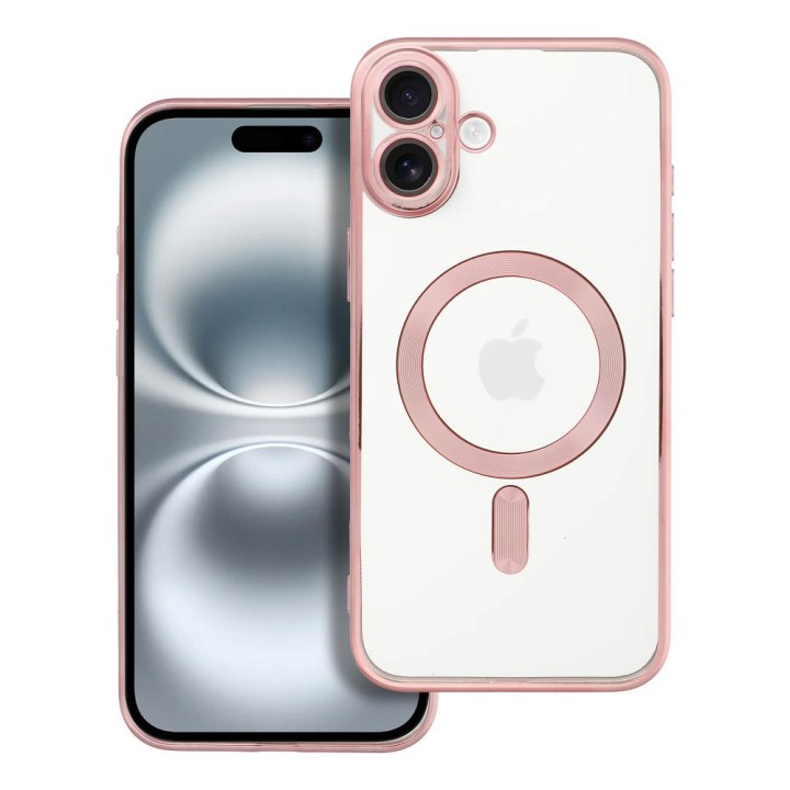 Case for iPhone 16 PLUS Electro Mag Cover MagSafe compatible gold pink