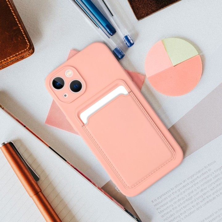 Чохол для iPhone 16 PLUS Card Case рожевий