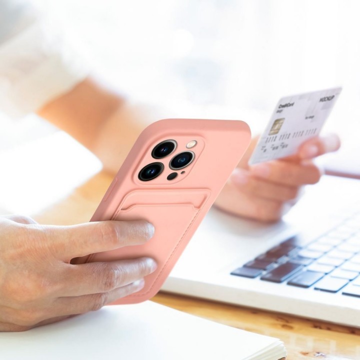 Etui na iPhone 16 PLUS Card Case różowe