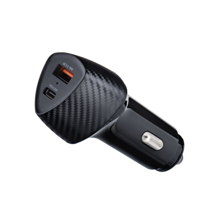 Автомобильное зарядное устройство Forcell F-Energy Carbon USB C + USB A QC3.0 PD 3A 38W CC50-1A1C черное