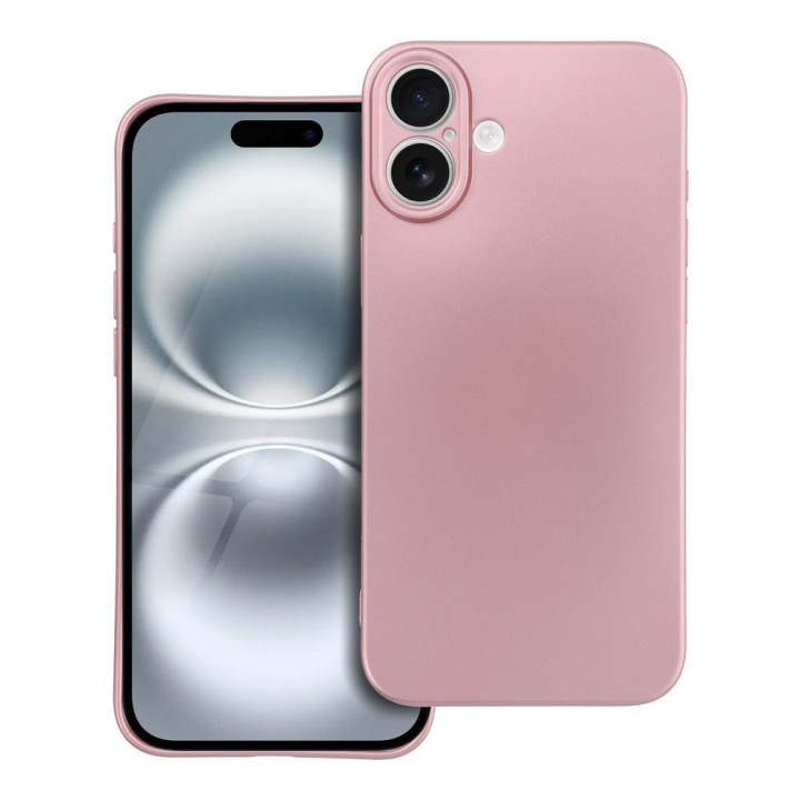 Чехол для iPhone 16 PLUS Metallic розовый
