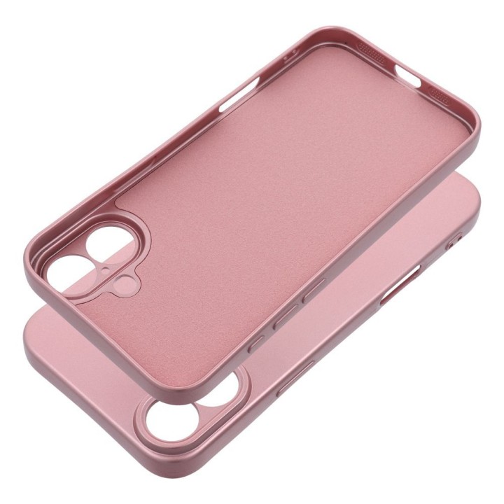 Чехол для iPhone 16 PLUS Metallic розовый
