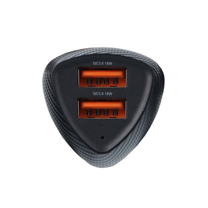 Автомобільний зарядний пристрій Forcell F-Energy Carbon 2 x USB A QC3.0 3A 36W CC50-2A чорний