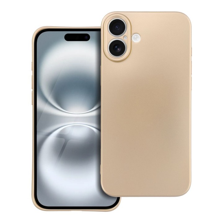 Чехол для iPhone 16 PLUS Metallic золотой