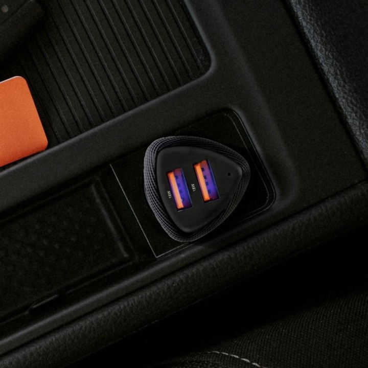 Автомобільний зарядний пристрій Forcell F-Energy Carbon 2 x USB A QC3.0 3A 36W CC50-2A чорний