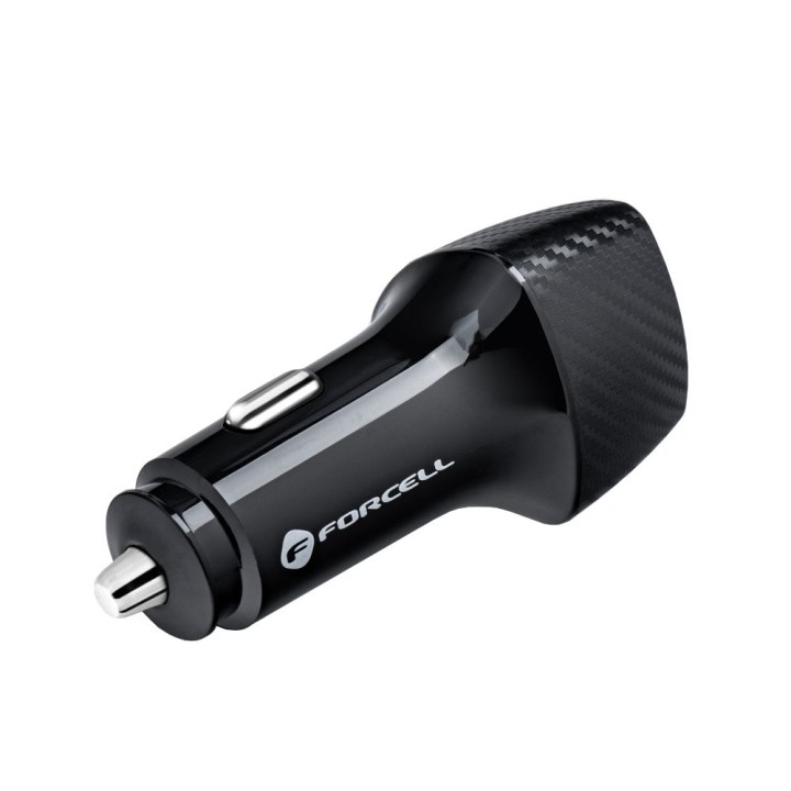 Car charger Forcell F-Energy Carbon 2 x USB A QC3.0 3A 36W CC50-2A black