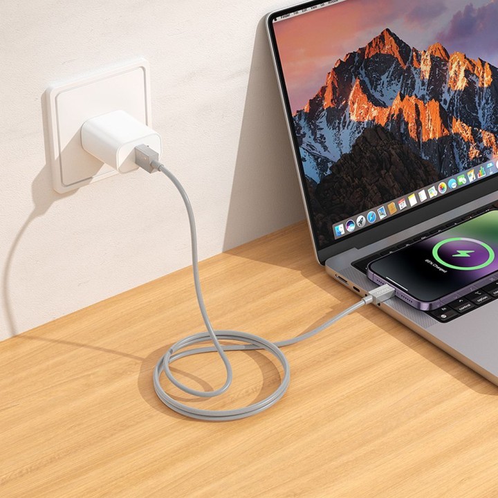 Cable USB A to Lightning Hoco 2,4A 1 m X107 grey