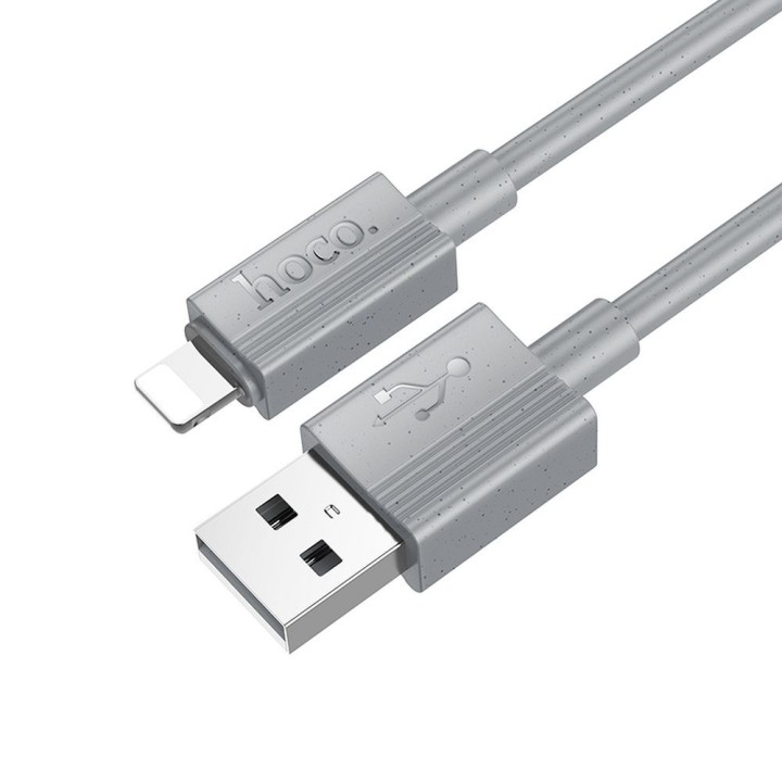 Кабель USB A — Lightning Hoco 2,4A 1 m X107 сірий