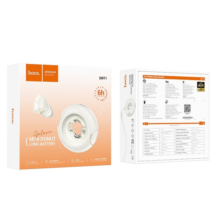 Wireless in-ear headphones Hoco TWS EW71 white