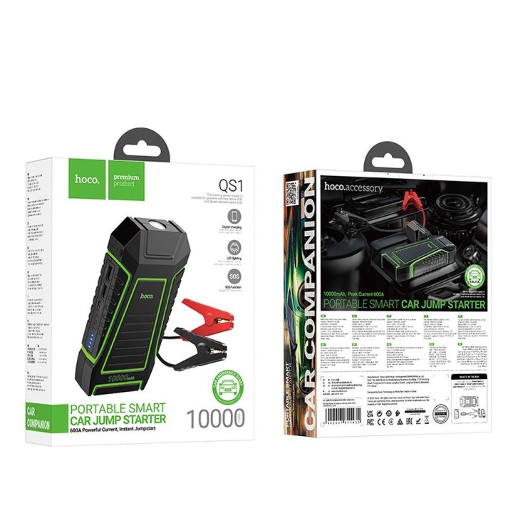 Power bank Hoco 10000 mAh 3A with car jump-start function QS1 black