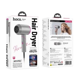 Folding hair dryer Hoco HP13 PLUS red-pink