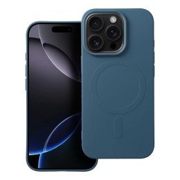 Case for iPhone 16 PRO Silicone Mag Cover compatible with MagSafe (big hole) blue