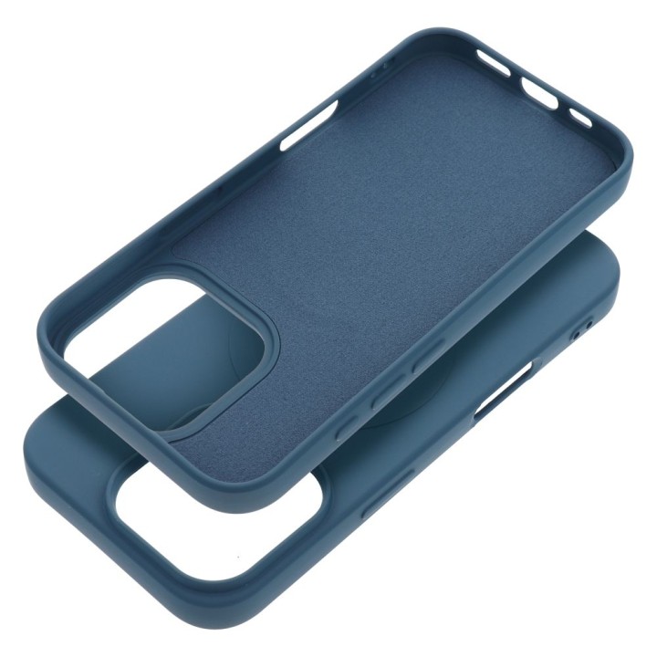 Чехол для iPhone 16 PRO Silicone Mag Cover совместимый с MagSafe (big hole) синий