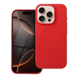 Case for iPhone 16 PRO Silicone Mag Cover MagSafe compatible (big hole) red