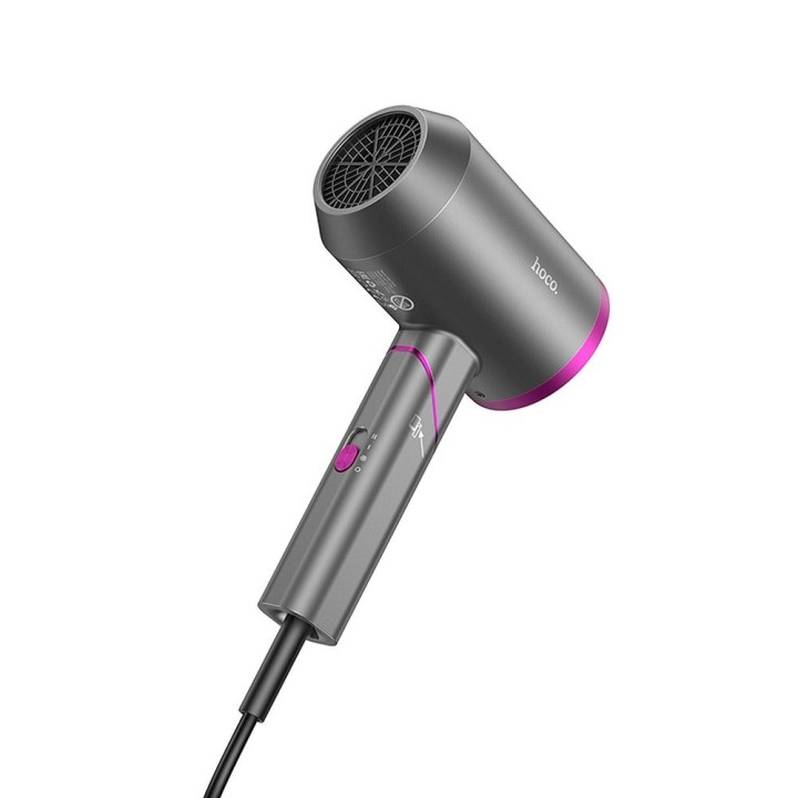 Folding hair dryer Hoco HP13 PLUS red-pink