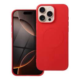 Чехол для iPhone 16 PRO MAX Silicone Mag Cover совместимый с MagSafe (big hole) красный