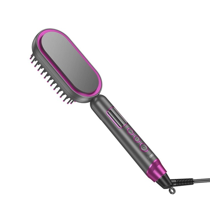 Hair straightener Hoco with comb and display HP44 red-pink