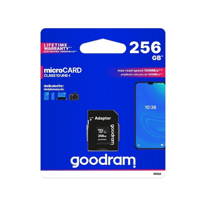 GOODRAM memory card microSD 256GB 100MB/s class 10 UHS And with adapter SD