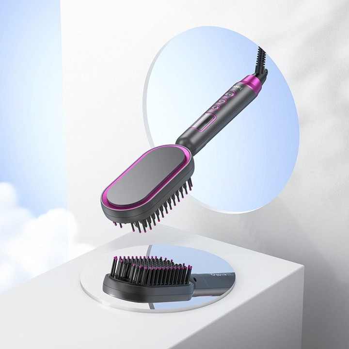 Hair straightener hair Hoco with comb and display HP44 red róż