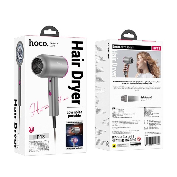 Hair dryer Hoco HP13 red-pink