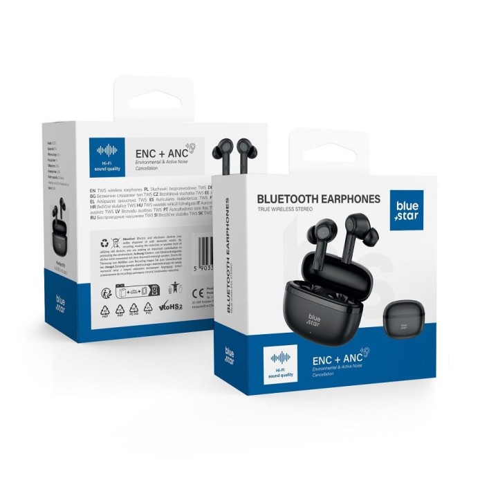Wireless in-ear headphones Blue Star AC20E TWS ANC + ENC black