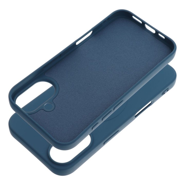 Case for iPhone 16 Silicone Mag Cover compatible with MagSafe (big hole) blue
