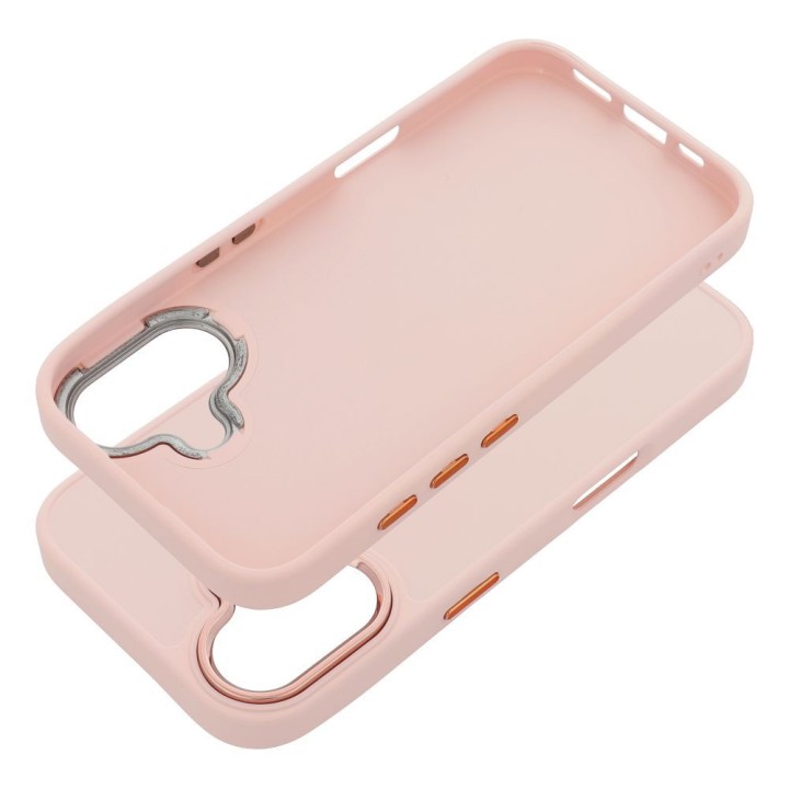 Чехол для iPhone 16 Frame пудрово-розовый