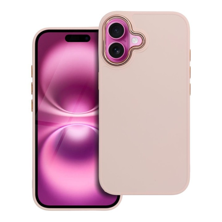 Чехол для iPhone 16 Frame пудрово-розовый