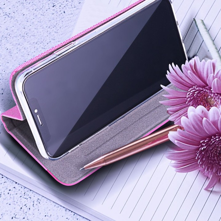Etui z klapką na iPhone 16 PLUS Sensitive Book różowe