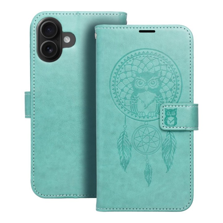 Etui z klapką na iPhone 16 PLUS Mezzo Book łapacz snów zielone