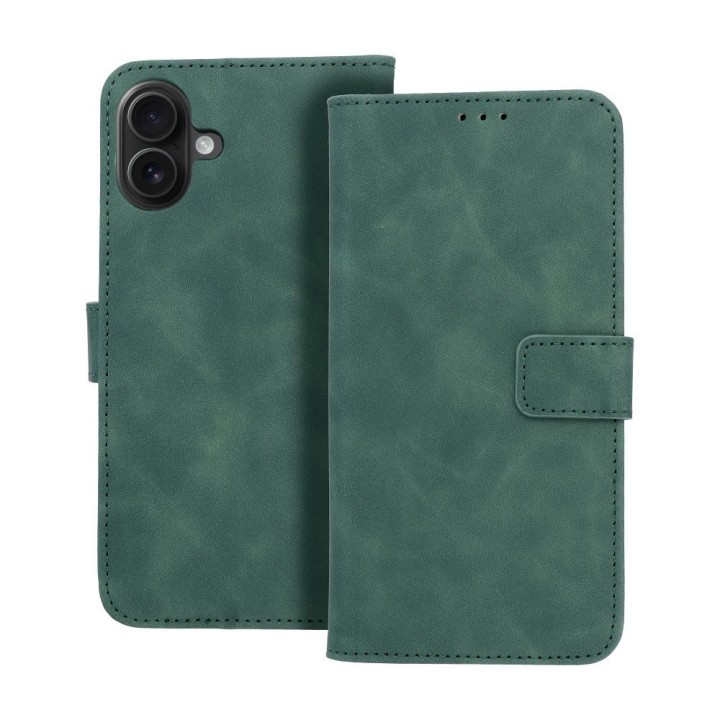 Flip case for iPhone 16 PLUS Tender Book green