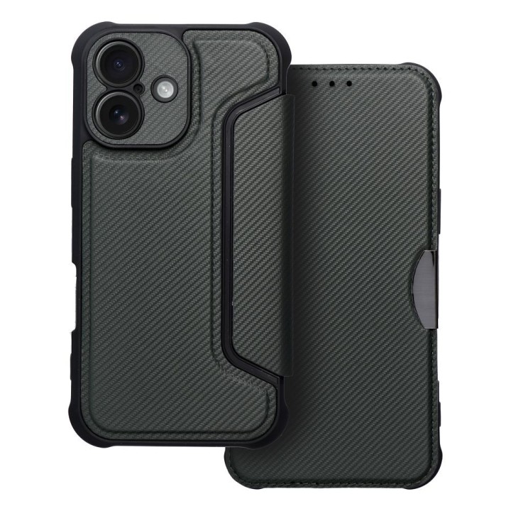 Чохол з клапаном для iPhone 16 PLUS Razor Book темно-зелений