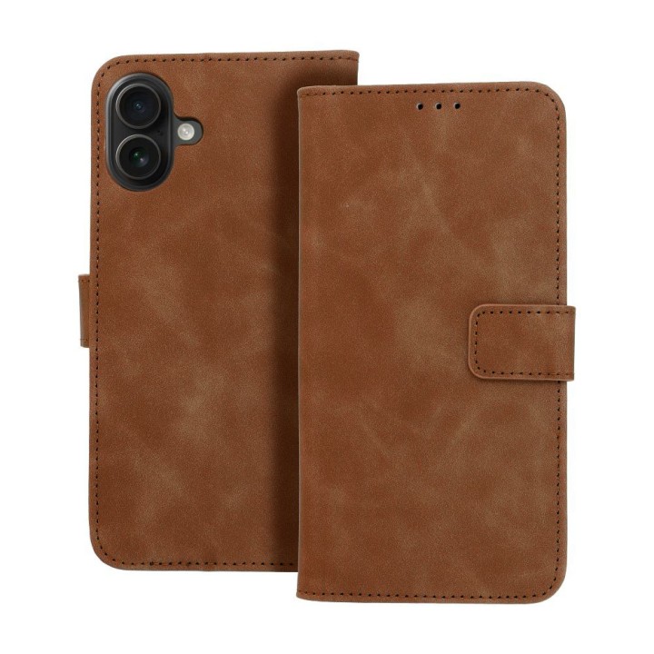 Чехол с клапаном для iPhone 16 PLUS Tender Book коричневый